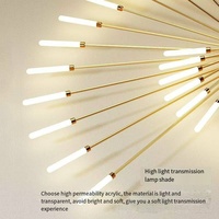 Plafonnier LED de luxe moderne en fer et acrylique, design à montage en surface, motif arc circulaire effet feux d'artifice, 6000K, pour hôtel