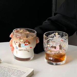 Taza de café de vidrio premium, ideal para Instagram, con un estilo creativo y único de dibujos animados, adecuada para uso doméstico, estudiantes y para Americano helado. - Product Image 3