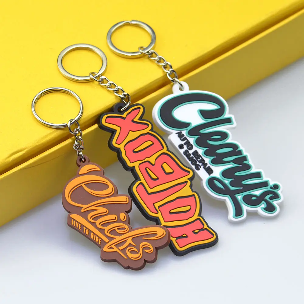 Cá nhân Kinh doanh Quà Tặng mềm PVC Móc Chìa Khóa 2D 3D tùy chỉnh của riêng bạn Logo móc khóa cao su mềm Keychain