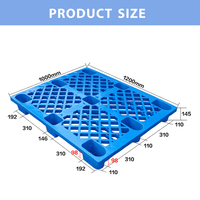 Palette en plastique à grille de neuf pieds, planche de plateforme pour entrepôt, résistante à l'humidité, pour logistique et chariot élévateur