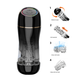 Dual-Motor-Vibrations-Masturbator für Erwachsene aus weichem ABS-TPE-Material in Flugzeugbecher-Form mit Saugfunktion, 2 Stunden Nutzungsdauer - Product Image 2