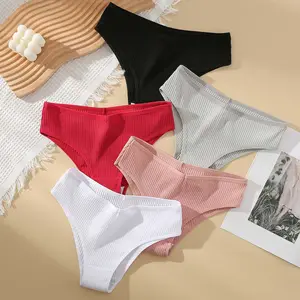 Mulheres Calcinhas De Algodão Lingerie Sólida Underwear Sexy Seamless Briefs Calcinhas Macias Cuecas De Algodão Mulher Meados Cintura Íntimos