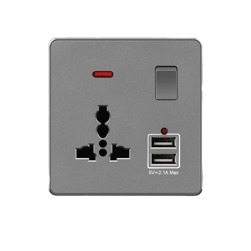1GANG + 3PIN + 2USB