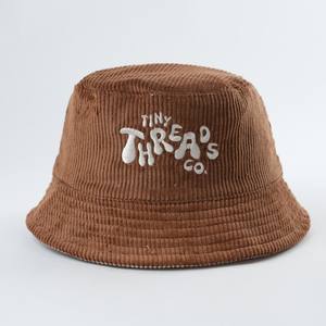Chapeau seau en velours côtelé réversible avec logo brodé personnalisé unisexe Pêche Sports Activités de plein air décontractées Enfants Adultes - Product Image 5