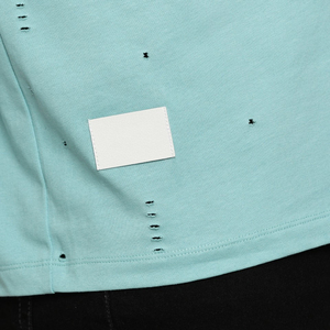 T-shirt Homme Personnalisé 100% Coton Tricoté, Surdimensionné, Vintage, Délavé à l'Acide, Effet Usé, Style Streetwear, Grammage Lourd, Uni - Product Image 4