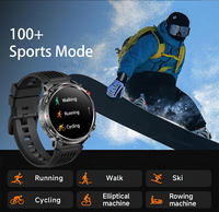 Montre connectée HT45 1100mAh avec boussole, enregistrement des données sportives, informations météo, rappels, suivi de la santé, cadran pour hommes, appels Bluetooth, Android/iOS