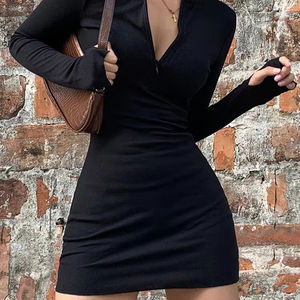 Vestido Midi Negro Elegante de Verano Macheda para Mujer 2022, Cuello en V, Sin Mangas, Tejido, para Fiesta - Product Image 1