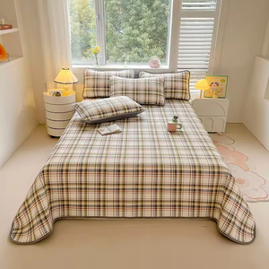 Brushed Single-piece <b>Bed</b> <b>Sheet</b> <b>Stripe</b> Pattern Minimalist Style Soft Plain Weave for Student Dorm and Hotel Use - Product Image 4