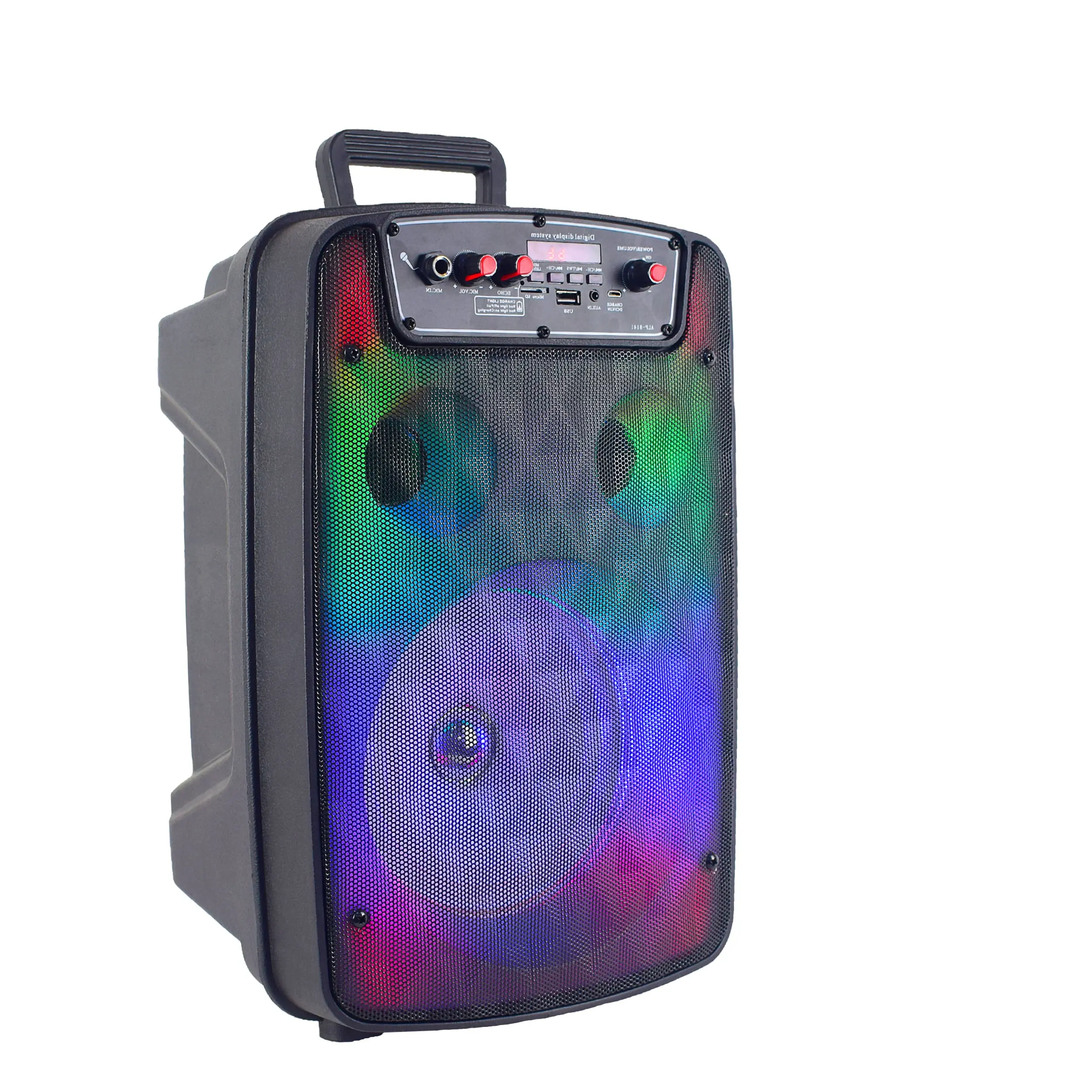 8 inç renkli led hoparlör ses hoparlörü taşınabilir hoparlör