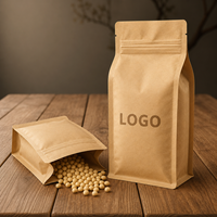 Sacs d'emballage pour café en papier kraft de qualité supérieure, sacs en papier personnalisés avec fermeture à glissière pour les cafés, sacs à café à huit soudures latérales