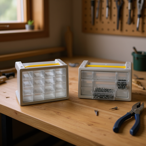 Caja de Herramientas Ttake Basic Cab con 16 Cajones, 27.9x15x19.5 cm, Gris Cielo Transparente - Product Image 3