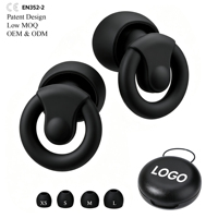 Bouchons d'oreilles en silicone pliables réutilisables à réduction de bruit pour la protection auditive et le sommeil