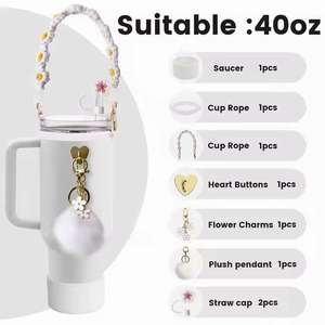 40 Ounce Cup Tumbler Accessoires Bottines Base Bracket Bracket Straw Jacket Hook Key Chain Pendant with Rope Spreader Suit - Product Image 5