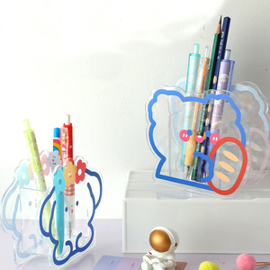 Porte-stylo en acrylique personnalisé Anime Desk Logo Cute Cartoon Container Pen Holder <span class=keywords><strong>Kawai</strong></span> Plastic Pen Holder with <span class=keywords><strong>Photo</strong></span> Frame - Product Image 6