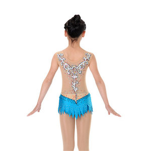 Costume da Ginnastica Ritmica per Ragazze all'Ingrosso, Abito da Danza Blu Reale per Esibizioni, Body da Ginnastica - Product Image 3