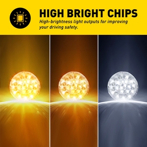 2PCS Dual Revolution 17LED Watermelon Lights Turn Lamps Truck Trailer Amber White Dual Colors Side Markers - Product Image 5