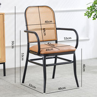 Chaise de salle à manger en osier avec accoudoir de salon design paon moderne intérieur/extérieur jardin plage cuisine hôtel utilisation plastique rotin mariages
