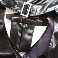 Pantalon en latex pour hommes gays, chaps en cuir sans fesses, pantalon à entrejambe ouvert, costume de jeu de rôle, vêtements wetlook sissy, pantalon pour homme