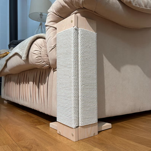 Moderno interactivo blanco esquina gato rascador poste ODM OEM madera Protector muebles movimiento juguete para Gatos Perros sofá mascota juguete - Product Image 1