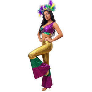 Ensemble deux pièces rétro <span class=keywords><strong>disco</strong></span> pour <span class=keywords><strong>femme</strong></span>, haut et pantalon, pour performance de danse, carnaval adulte 2026 - Product Image 4