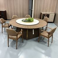 Ensemble de table et chaises rondes en bois traditionnelles modernes pour la maison, le restaurant, l'hôtel, la cuisine, l'appartement, le bureau, le salon