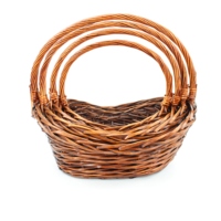 Panier à linge en saule fait main, paniers à fleurs en saule naturel, paniers à fleurs artisanaux et paniers alimentaires, avec échantillons fournis