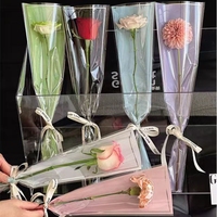 LUCIA Sac simple avec cadre argenté Emballage rose LD160073 Sac transparent en papier glassine à fleurs