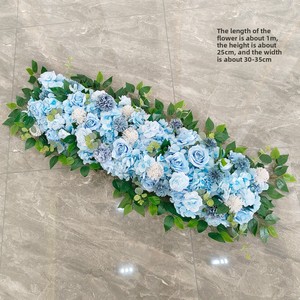 Decoración <span class=keywords><strong>de</strong></span> Boda Hecha a Mano con Rosas y Hortensias <span class=keywords><strong>de</strong></span> Seda Suave, Realistas, Guirnaldas Colgantes para el Pasillo, Decoración <span class=keywords><strong>de</strong></span> Pared para San Valentín - Product Image 4
