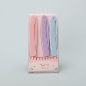 Nuevo Kit plegable de 3 uds, recortador de vello Facial de acero inoxidable, afeitadora portátil, maquinilla de afeitar, juego de maquinilla de afeitar para cejas para mujer - Product Image 6