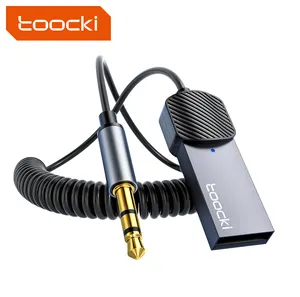 Toocki 2024 New 5.0 Wireless Audio Receiver Usb To 3.5mm Bluetooth Fm Transmitter Car Accessories