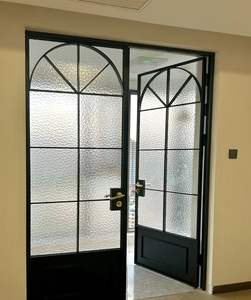 צרפתי סִגְנוֹן דלת מתקפלת מזכוכית מחוסמת סגסוגת אלומיניום כניסה פנימית עמידה לרוח סלון חדר שינה וילה מטבח - Product Image 6