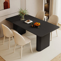 Table à manger et chaises en pierre frittée blanc pur style crème, assemblage facile, pour petit appartement moderne