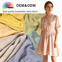 Robes et Vêtements d'extérieur en Tissu 55% Ramie 45% Lyocell, Légers, Respirants, Écologiques, Style Chinois, Printemps-Été, 142 GSM