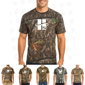 Camiseta de manga corta con estampado digital personalizado de camuflaje Real Tree, cuello redondo, mezcla de algodón, con gráfico de camuflaje impreso para hombre, en oferta. - Product Image 4