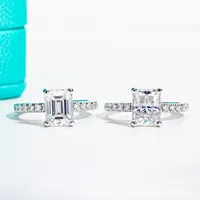 Bague en argent sterling 925 de la marque MuShan, bague brillante en moissanite VVS pour amie, plaquée or 18 carats, bagues fines brevetées MST
