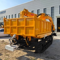 Camion benne sur chenilles Yuchai 4108 multifonction avec grue, réservoir d'eau et canon à eau pour l'exploitation minière et la construction