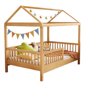 Solid Wood Children's <b>House</b> <b>Bed</b> 1.5M With Guardrails Nordic Style Kids Bedroom Furniture - Product Image 4