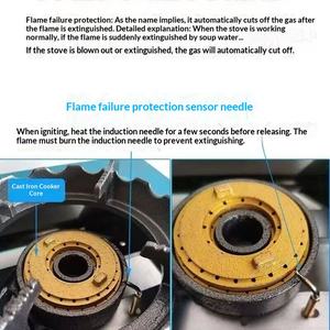 Dispositif de protection anti-ébullition, cuisinière à gaz commerciale multi-brûleurs à haute <span class=keywords><strong>pression</strong></span> et à flamme intense pour pot en terre cuite, surface en acier inoxydable, à allumage pulsé - Product Image 3