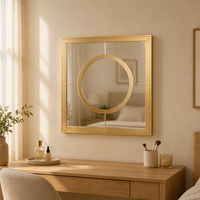 Miroirs décoratifs muraux pour l'intérieur de la maison, accent décoratif, 71,12*2,54*71,12CM, miroirs muraux carrés en métal, décoration pour le salon