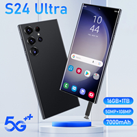 Smartphone 5G double SIM S24 Ultra, Android 13.0, processeur Deca Core, 16 Go + 1 To de stockage, écran HD 7,3 pouces 90 Hz, appareil photo arrière 108 MP, 65 W, 7000 mAh