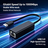 Adaptador USB 3.0 a Gigabit Ethernet RJ45, Adaptador de Red LAN para Computadora Portátil, Computadora de Escritorio, Internet por Cable