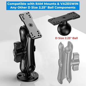 2,25 \ "bola gran buscador de peces montaje Universal aleación de aluminio placa de montaje electrónica marina accesorios de motocicletas compatibles - Product Image 5