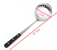 Spatule de cuisine longue en plastique pour wok avec louche à soupe et spatule ajourée en acier inoxydable