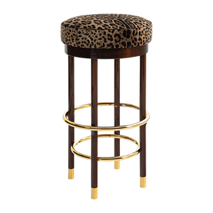 Muebles de Comedor Modernos de Alta Gama, Elegantes Sillas de Bar con Tela con Estampado de Leopardo, Diseño Minimalista para el Hogar y Apartamentos - Product Image 1