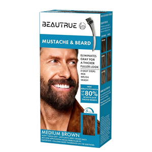 Kit de coloration crème pour moustache et <span class=keywords><strong>barbe</strong></span> de haute qualité pour hommes, avec applicateur peigne facile et formule sans mélange - Product Image 1