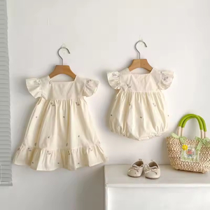 Zomer Nieuwe Baby Romper Geborduurde Bloemen Meisjes Jurkjes Schattige Babykleding - Product Image 2