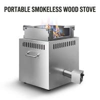Poêle à bois portable sans fumée, brûleur à gaz pour le camping, cuisson en plein air