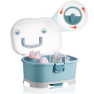 Boîte de rangement pour biberons, grande capacité, organisateur de vaisselle couvert et drainable pour outils d'alimentation pour bébés de 0 à 12 mois - Product Image 5