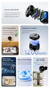 Caméras de sécurité sans fil OiKay pour la maison, mini <span class=keywords><strong>caméra</strong></span> IP IR basse consommation <span class=keywords><strong>WiFi</strong></span> avec vision nocturne, alimentée par batterie, détection de mouvement PIR - Product Image 4