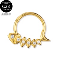 Cincin Hidung Anak Titanium G23 Grosir Perhiasan Tindik Kait Zirkon Perhiasan Tubuh Modis Cocok untuk Hadiah Pernikahan